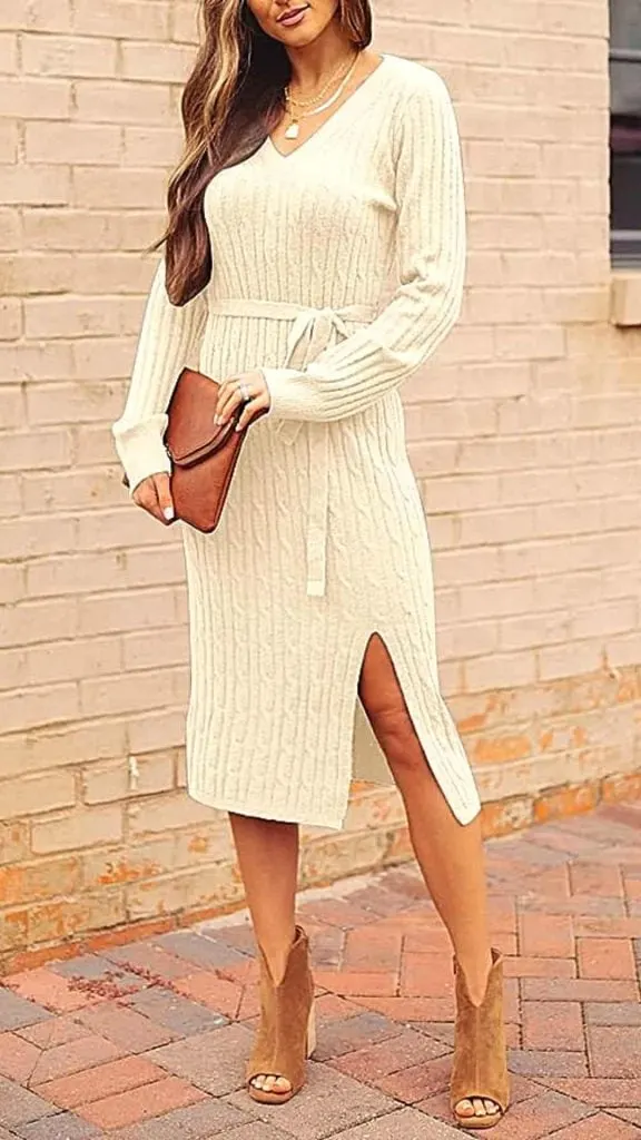 ankle boots long sweater dress