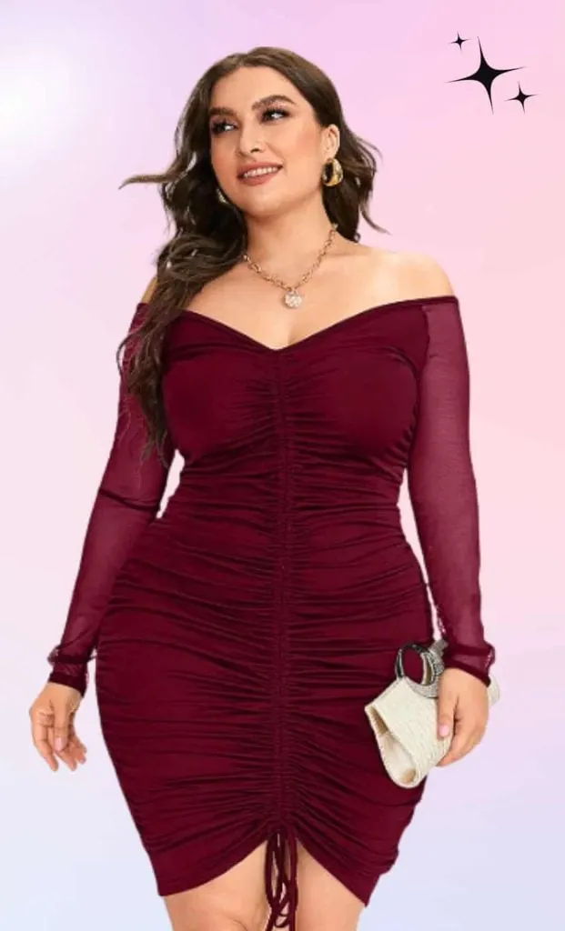 Off-shoulder bodycon plus size night out 