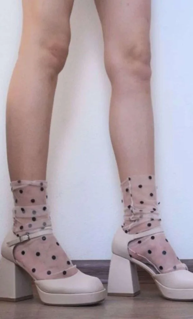 Mary Jane with sheer polka socks
