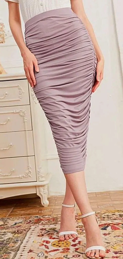 RUCHED pencil skirt