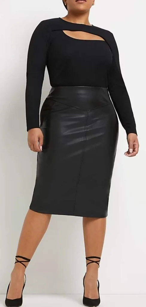 river island leather pencil skirt
