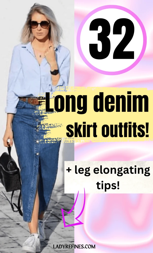 long denim skirt outfit ideas