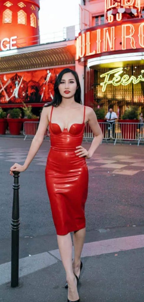 red leather dress for Moulin Rouge Broadway