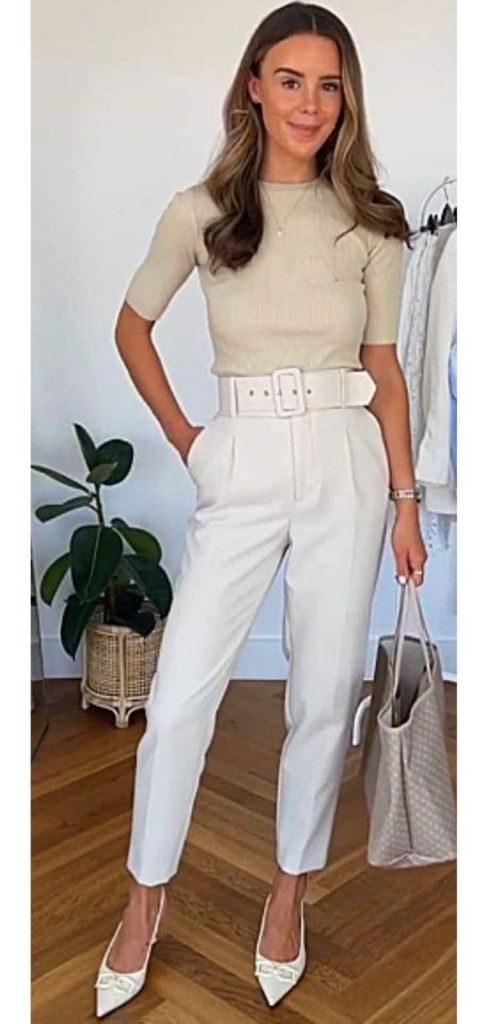 white monotone outfit tall skinny
