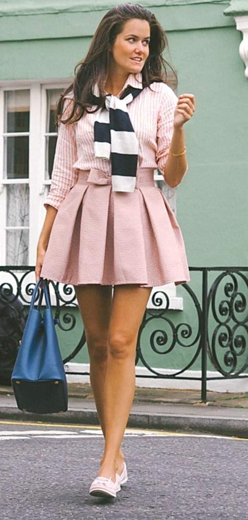 pleated skirt outfit polo