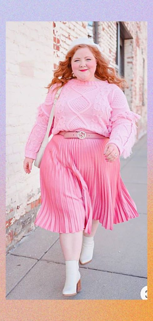 plus size pink monotone outfit