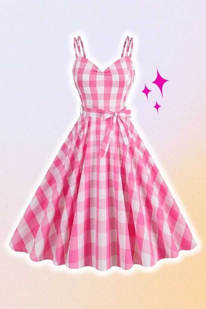 gingham dress pink Barbie