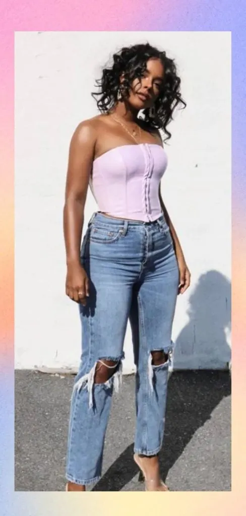 summer black girl outfit jeans
