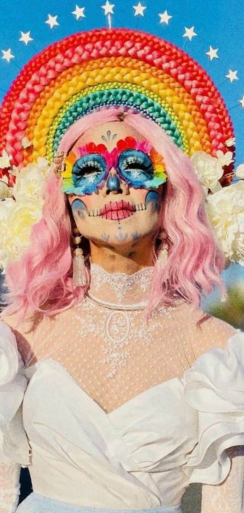 Dreamy white sugar skull outfit