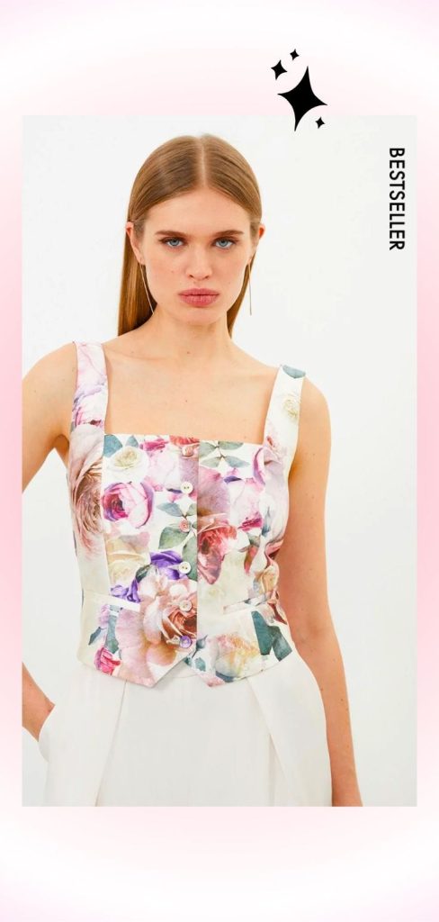 floral top wedding outfit ideas