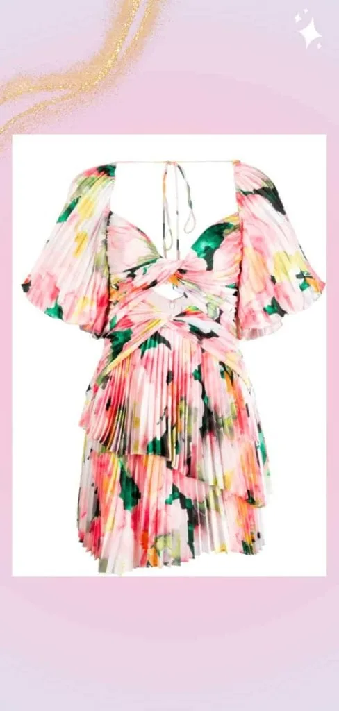 tropical dress with sleeves