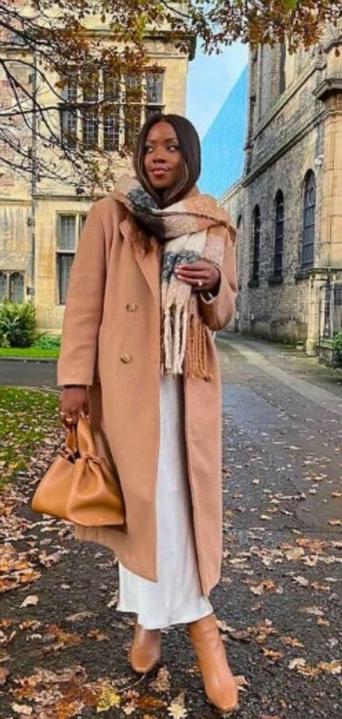 black girl Burberry scarf outfit