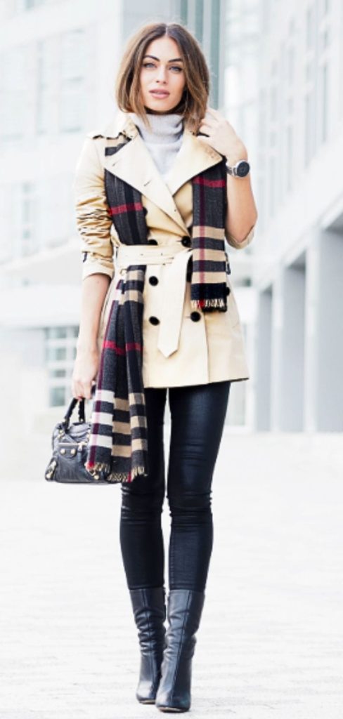 effortlessly chic Burberry scarf outfits