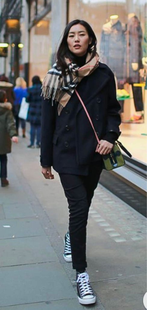 burberry scarf casual outfit