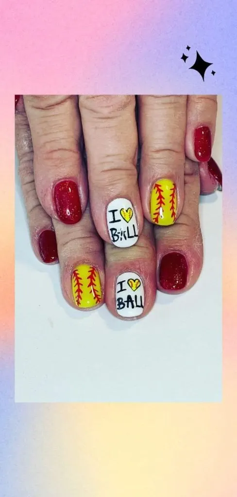 cute softball nail ideas 