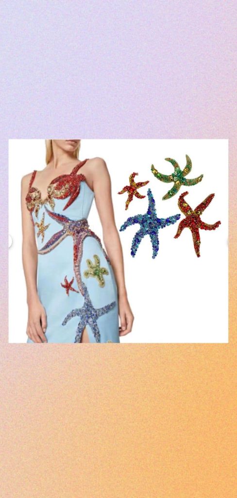 Versace starfish embellishment dress