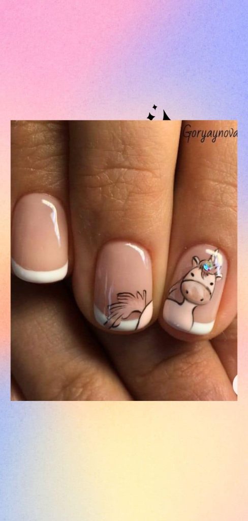 Cute unicorn nail design