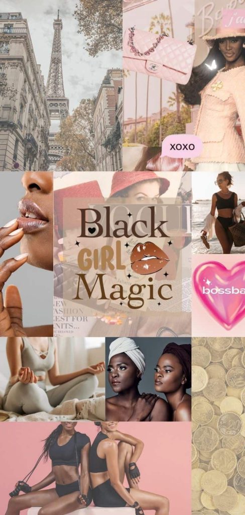 Black Girl Magic pink collage