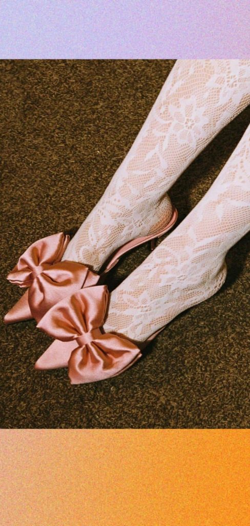Ribbon & bow retro shoe heels
