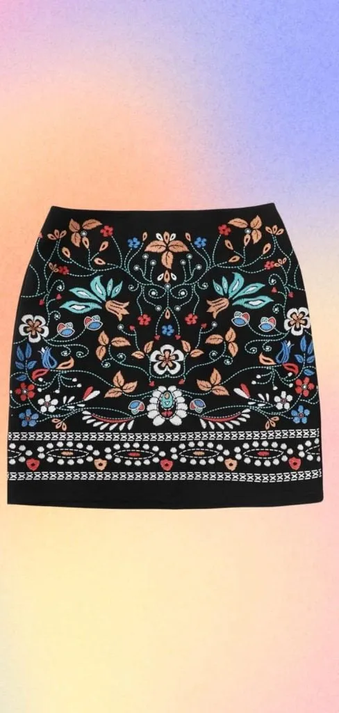 floral black skirt mexican vibes
