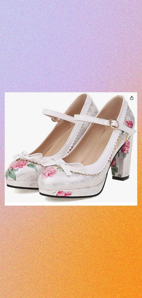 floral block heels vintage