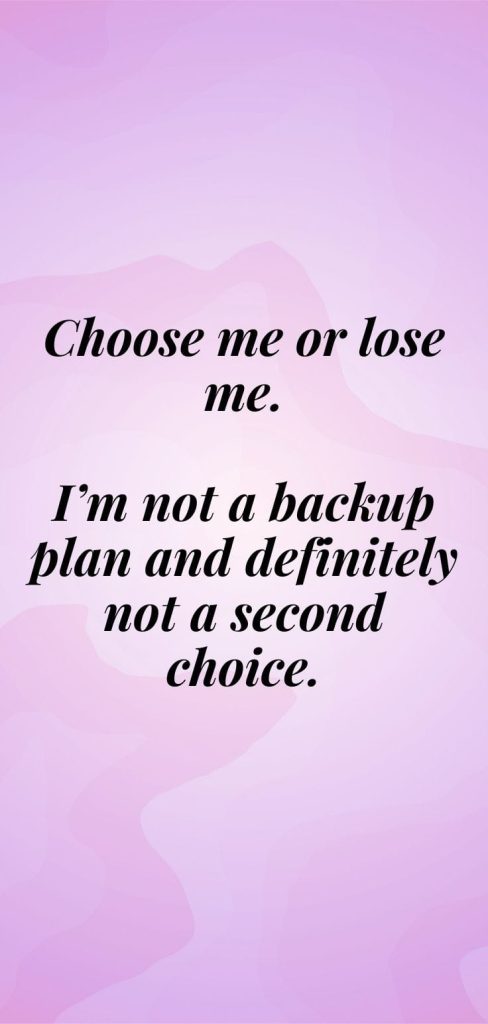choose me or lose me