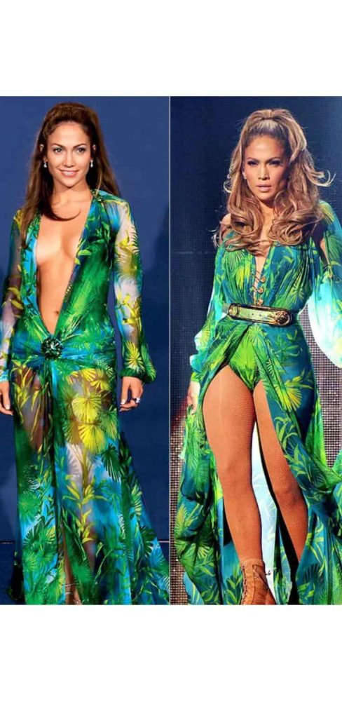 J Lo green dress Versace