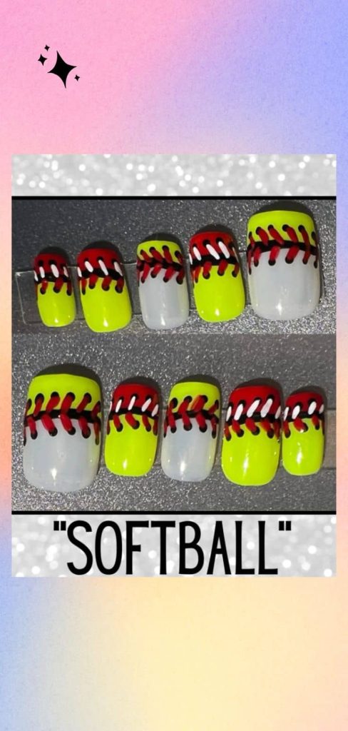 Softball Press On Nails