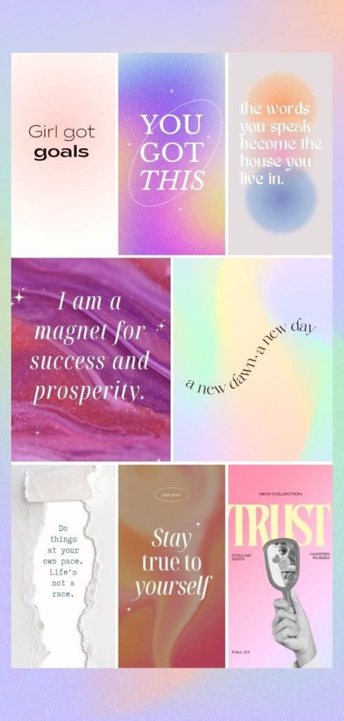 Gradient collages with quote pictures 