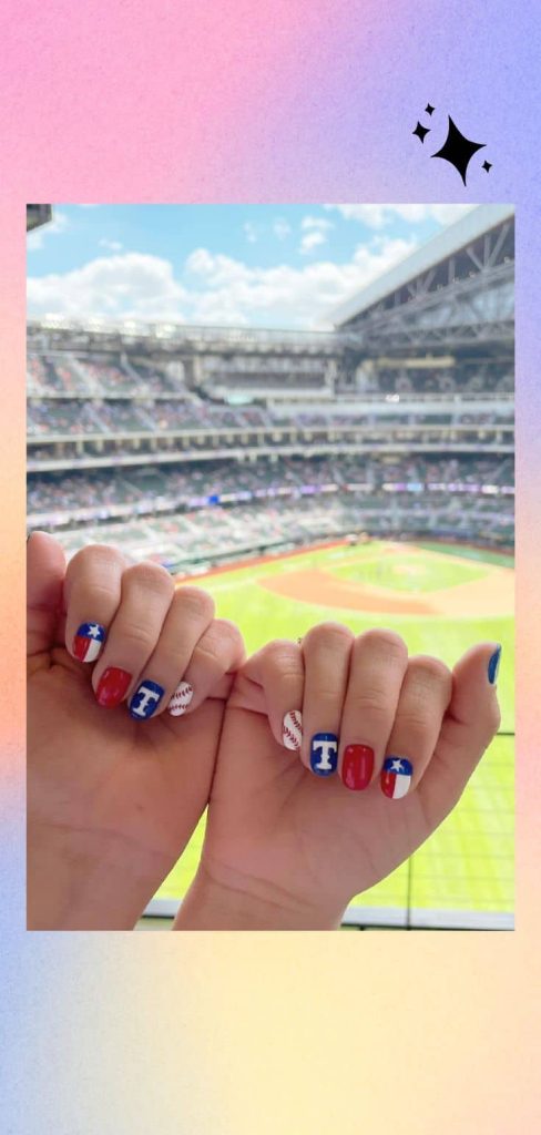 Baseball mom's cute nails