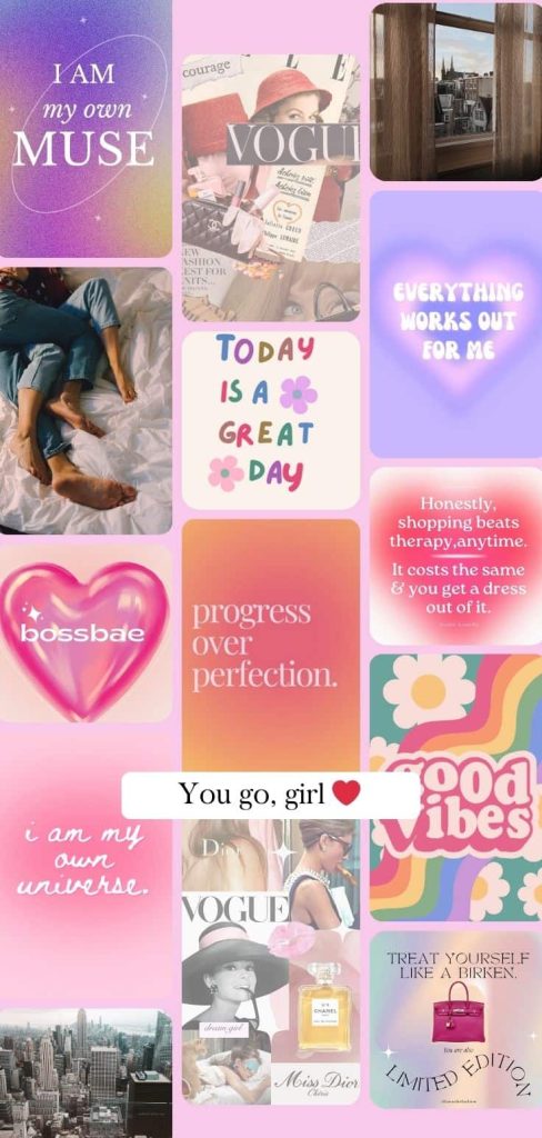 You go girl -  pink quote collage 
