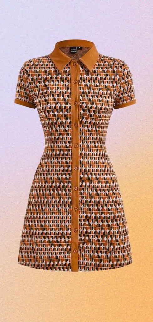 brown vintage plaid dress 90s